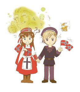 Mangafigurene Flute og Norway. Av: mangaka-chan.deviantart.com